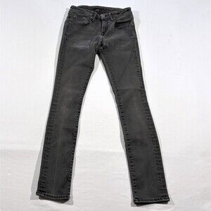 R13 Womens Kate Mid Rise Skinny Jeans Black Country Denim Pants Sz 25 ITALY